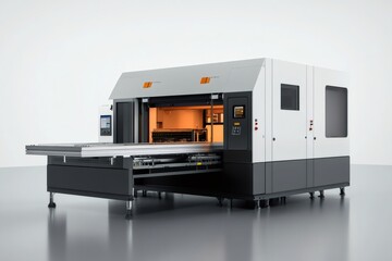 Poster - Advanced industrial printing machine in modern factory