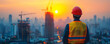© SemangArt - Worker Sunset Cityscape Construction