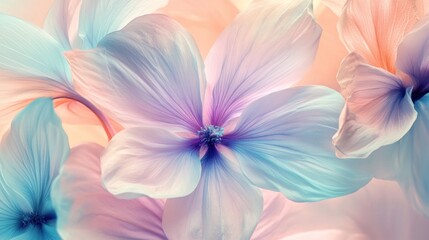 Wall Mural - Delicate Pastel Flowers Soft Petals Gentle Hues