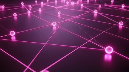 Sticker - Pink glowing spheres connected by lines forming a network