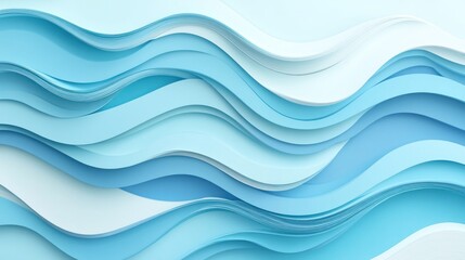 Wall Mural - Abstract Blue Wave Paper Layers Design