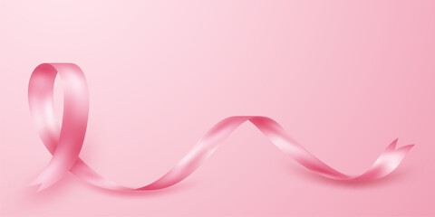 Wall Mural - pink ribbon background, beautiful vector illustration
