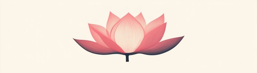 Wall Mural - Delicate Pink Lotus Flower Artistic Illustration