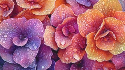 Sticker - Dew Drops Adorn Vibrant Flower Petals