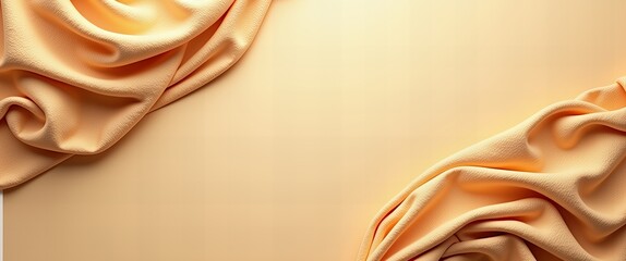 Wall Mural - Soft Peach Colored Fabric Drape Texture Background