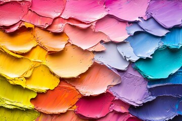 Aufkleber - Vibrant layers of paint create a colorful abstract design showcasing artistic texture and creativity
