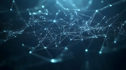 Abstract network connection, digital data flow, dark background, tech concept