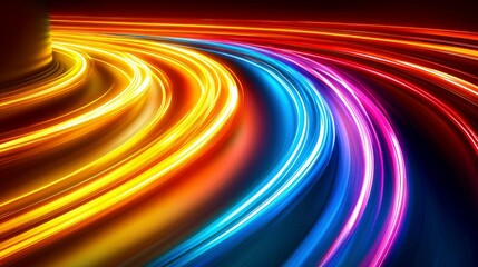 Wall Mural - Abstract Speed Lines: Dynamic Colorful Neon Trails, Futuristic Technology Background, Vibrant Energy Flow, Motion Blur, Gradient Design