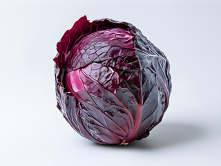 Wall Mural - red cabbage isolated on white.