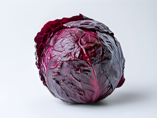 Wall Mural - red cabbage isolated on white.