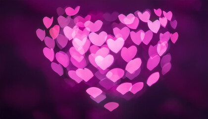 Wall Mural - Heart shape bokeh background, part 15