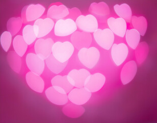 Wall Mural - Heart shape bokeh background, part 2