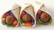 © Photo Graphic Stock - Falafel wraps with colorful vegetables in soft tortillas