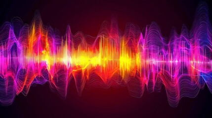 Wall Mural - abstract sound wave visualization: vibrant frequency spectrum, dynamic audio energy, colorful oscill
