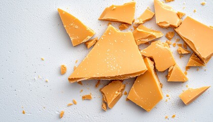 Wall Mural - A rich and buttery toffee slab, broken into golden shards, perfect for snacking or gifting.