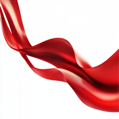 Canvas Print - A red satin ribbon on a clear background, created by image