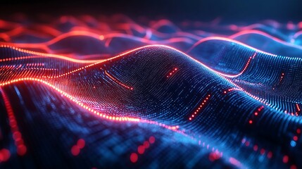 Wall Mural - vibrant abstract red and blue waves background