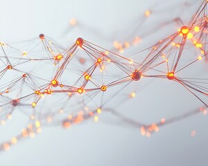 Wall Mural - A series of glowing lines and dots that form a network