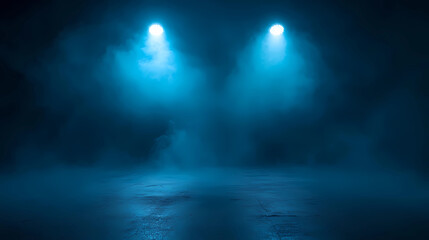Wall Mural - a dark empty street, dark blue background, an empty dark scene, neon light, spotlights the asphalt f