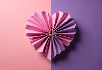 Wall Mural - Pink and purple origami heart 