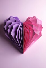 Wall Mural - Pink and purple origami heart 