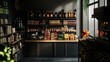 © Juan - Cozy grocery store with rustic wooden shelves