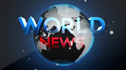 Wall Mural - news animation globe background