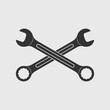 © archivector - Wrenches graphic icon. Two crossed spanners sign isolated on white background. Technical assistance symbol. Vector illustration
