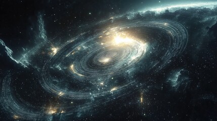 Wall Mural - cosmic spiral: starry constellation art