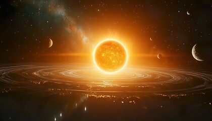 Wall Mural - solar system: a giant sun