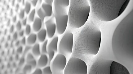Wall Mural - abstract architectural design: white geometric structure, 3d render of modern building texture and p