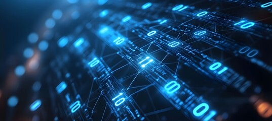 digital data streams flow, network background, tech concept