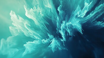 Wall Mural - bright abstract gradient with teal and cyan hues, glowing softly, creating a futuristic and calming 