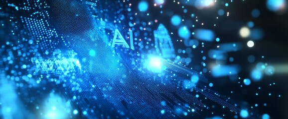 ai data stream, digital flow, cyberspace, futuristic background, tech