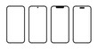 © amihan mallari - Realistic models smartphone with transparent screens. Smartphone mockup collection. Realistic modern vector smartphones on transparent background