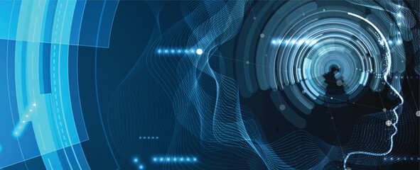 Poster - Abstract cyber artificial intelligence concept