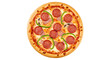 © Divid - pizza PNG. Pizza with different toppings top view PNG. pizza showcasing a variety of toppings like pepperoni mushrooms and olives flat lay isolated. Italian cuisine