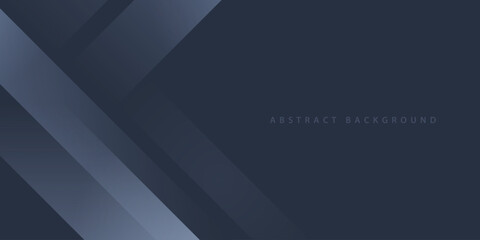 Wall Mural - dark abstract background. elegant vector banner design with futuristic diagonal grey shape.