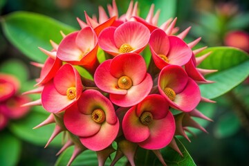 Canvas Print - Pink flower in full bloom close-up intricate flower wallpaper concept