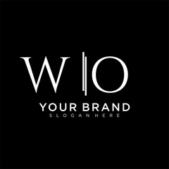 Wall Mural - WO letter monogram logo with bussines style dsign