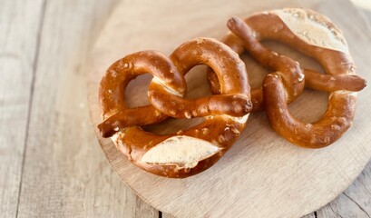 Freshly Baked Pretzel with Salt.