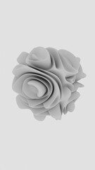 Aufkleber -  Abstract White Sculptural Form in Minimalist Style