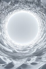 Wall Mural - there is a very large circular hole with a lot of white rocks