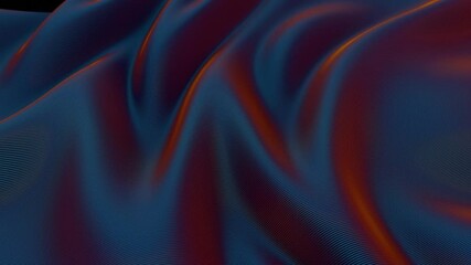 Aufkleber - Abstract futuristic waves with smooth flowing lines in blue and orange tones, creating a high-tech digital texture