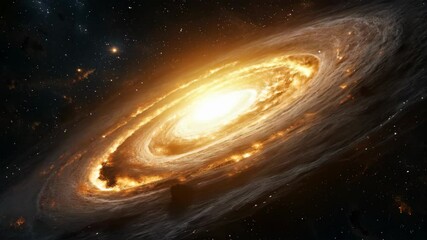 Wall Mural - Luminous swirling celestial phenomenon surrounded by stars and cosmic dust