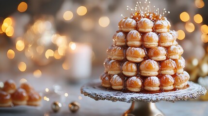 Wall Mural - Sweet Feast of Caramel Puff Tower