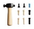 © Mark - Hammer and pegs assembly workshop tool set indoor isolated on transparent background