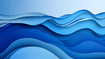 Wall Mural - Blue wave with a lot of detail. The blue color is very vivid and the waves are very smooth