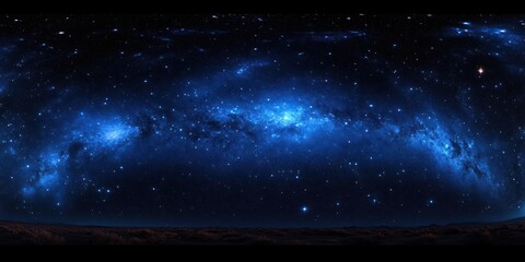 Wall Mural - starry sky nebula panorama with twinkling stars and ethereal lighting in cosmic surrealism
