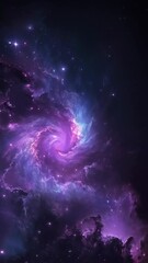 Wall Mural - Vertical video swirling galaxy of stars and nebula in space